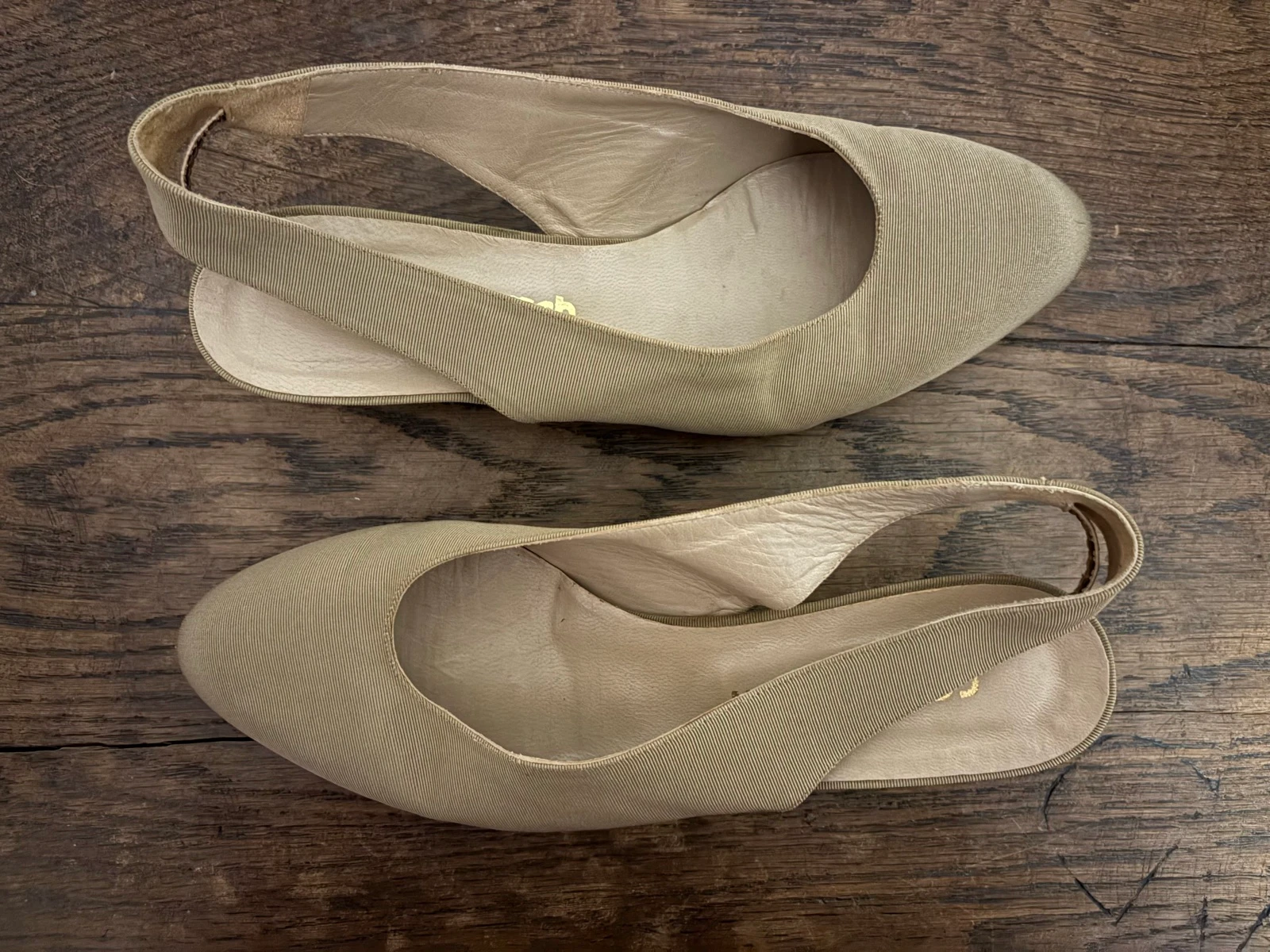 Ballerines en toile et cuir